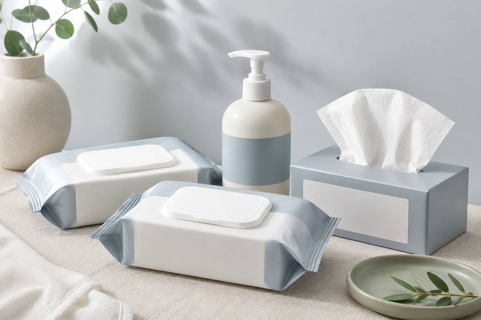 Family Care Kit — Wet wipes (x2), Gentle hand soap, Facial tissue (x3)